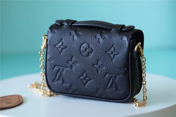 LV Micro Metis Monogram Empreinte Black For Women, Women’s Handbags, Shoulder And Crossbody Bags 5.5in/14cm LV