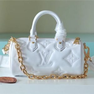 LV Papillon BB Bag Classic Monogram For Women 20cm White LV M59827