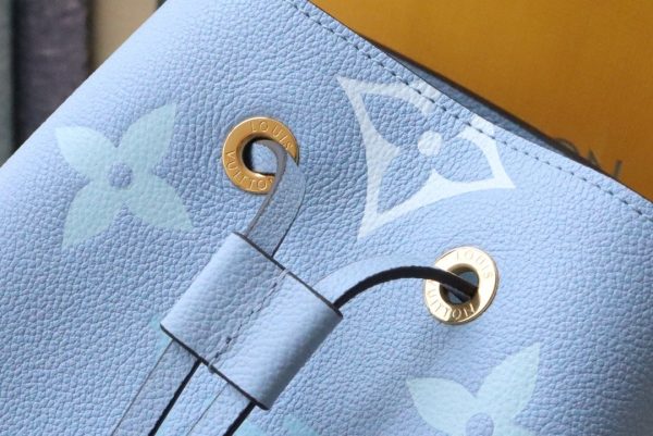 LV NeoNoe BB Bucket Bag Monogram Empreinte Blue For Women, Women’s Handbags, Shoulder Bags 7.9in/20cm LV M45709