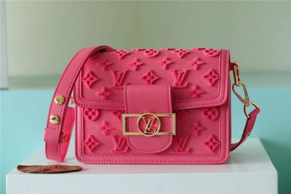 LV Mini Dauphine Monogram Fluo Pink For Women, Shoulder And Crossbody Bags 7.9in/20cm LV M20747