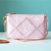 LV Mini Pochette Accessoires Monogram Empreinte Pink For Women, Women’s Handbags, Shoulder Bags And Crossbody Bags 6.1in/15.5cm LV