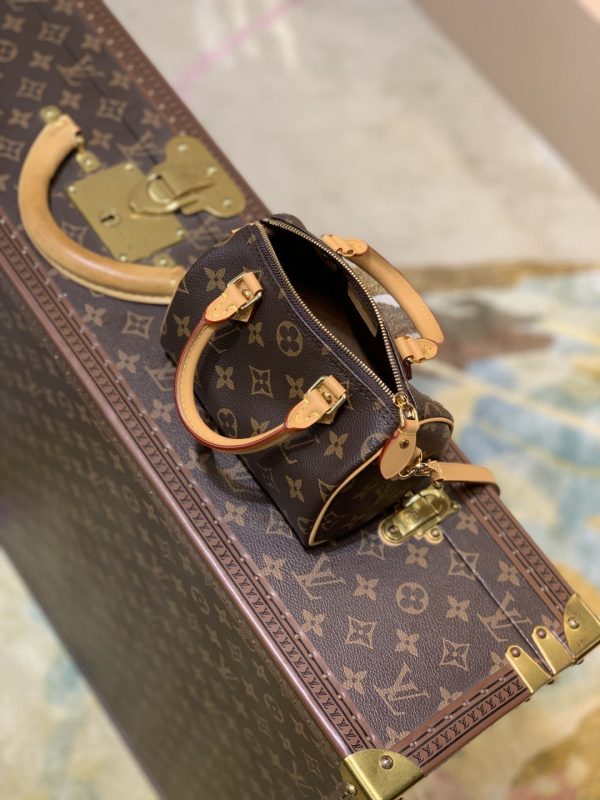 LV Nano Speedy Monogram Canvas For Women, Women’s Handbags, Shoulder Bags 6.3in/16cm LV M81085