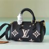 LV Nano Speedy Monogram Empreinte Arizona Beige/ Creme Beige For Women, Women’s Bags, Shoulder And Crossbody Bags 6.3in/16cm LV