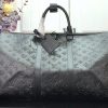 LV Keepall Bandoulière 50 Monogram Shadow For Men, Travel Bags 19.7in/50cm LV M44810