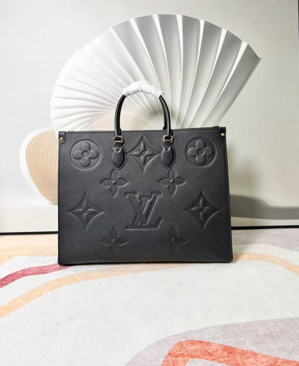 LV Onthego GM Monogram Empreinte Tote Bag Black For Women 41cm LV M44925