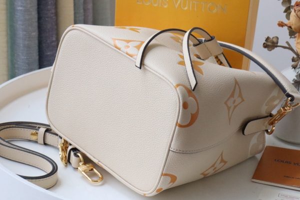 LV NeoNoe BB Bucket Bag Monogram Empreinte Cream/Saffron For Women, Women’s Bags, Shoulder Bags 7.9in/20cm LV M45716