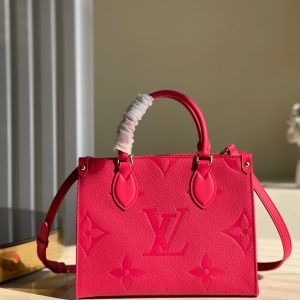 LV OnTheGo PM Tote Bag Monogram Empreinte Rosy For Women, Women’s Handbags, Shoulder And Crossbody Bags 9.8in/25cm LV M45660