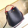 LV NeoNoe MM Bucket Bag Monogram Empreinte Navy Blue/Red For Women, Women’s Handbags, Shoulder And Crossbody Bags 10.2in/26cm LV M45306