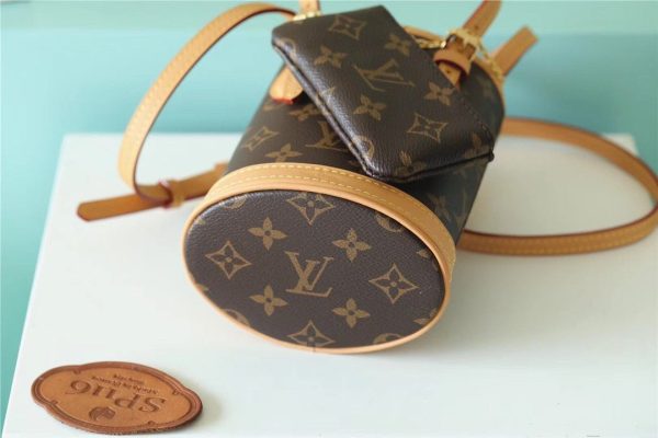 LV Nano Bucket Bag Monogram Canvas Brown For Women Brown 6.7in/17cm LV