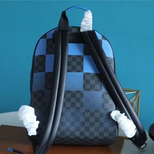 LV Josh Backpack Damier Graphite Giant Blue For Men, Bags 40cm LV N40402