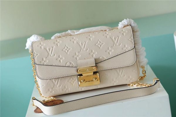 LV Marceau Monogram Empreinte Cream Beige For Women, Shoulder And Crossbody Bags 9.6in/29.5cm LV M46201