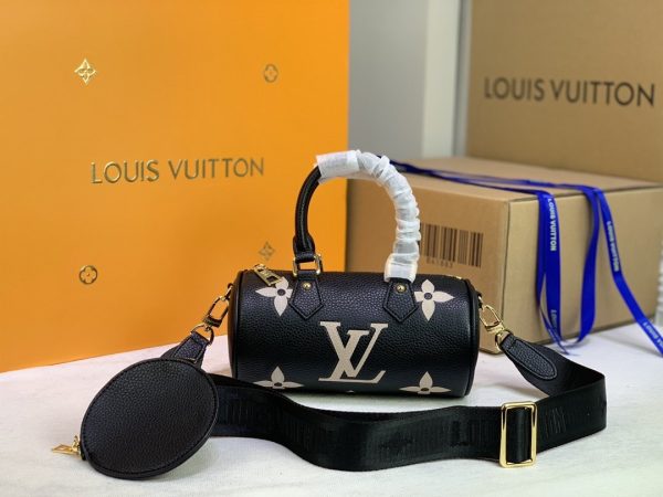 LV Papillon BB Monogram Empreinte Black/Beige For Women, Shoulder And Crossbody Bags 7.9in/20cm LV M45980