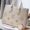 LV OnTheGo MM Tote Bag Monogram Empreinte Cream For The Pool Collection, WoHandbags 13.8in/35cm LV M45717