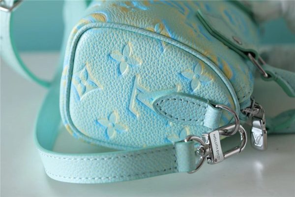 LV Nano Speedy Monogram Empreinte Vert D’eau Green For Women, Shoulder And Crossbody Bags 16cm/6.3in LV