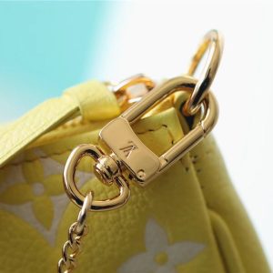 LV Mini Pochette Accessoires Monogram Empreinte Lemon Curd Yellow For Women, Shoulder And Crossbody Bags 15.5cm/6.1in LV M46129