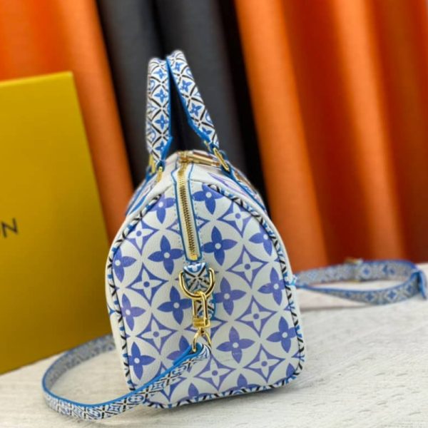 LOUIS VUITTON SPEEDY BANDOULIÈRE WHITE BLUE 25CM