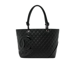 CHANEL CALFSKIN QUILTED LARGE CAMBON TOTE BLACK 41CM