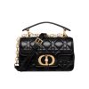 DIOR JOLIE TOP HANDLE BAG MINI CANNAGE CALFSKIN BLACK 19CM