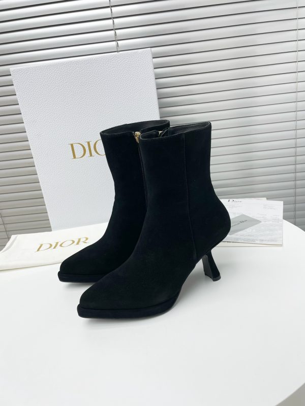 DIOR SUEDE LEATHER ANKLE BOOTS BLACK