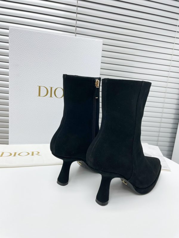 DIOR SUEDE LEATHER ANKLE BOOTS BLACK