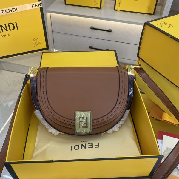 FENDI MOONLIGHT CROSSBODY BAG BROWN 25CM