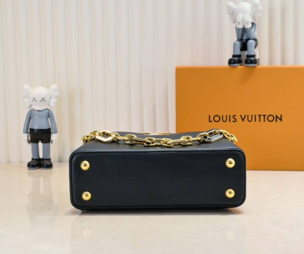 LOUIS VUITTON CAPUCINES BB BAG WITH CHARM BLACK 27CM