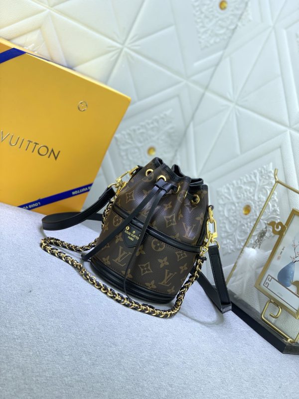 LOUIS VUITTON BUCKET MONOGRAM BAG BROWN 20CM