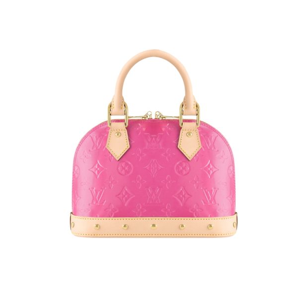 LOUIS VUITTON ALMA NANO MONOGRAM VERNIS EMBOSSED NEON PINK 18CM M90611