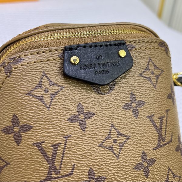 LOUIS VUITTON JUST IN CASE MONOGRAM REVERSE CANVAS LEATHER BROWN 13CM M47162