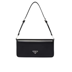 PRADA BRUSHED LEATHER PRADA FEMME BAG BLACK 22CM 1BD323 ZO6 F0002 V HOO