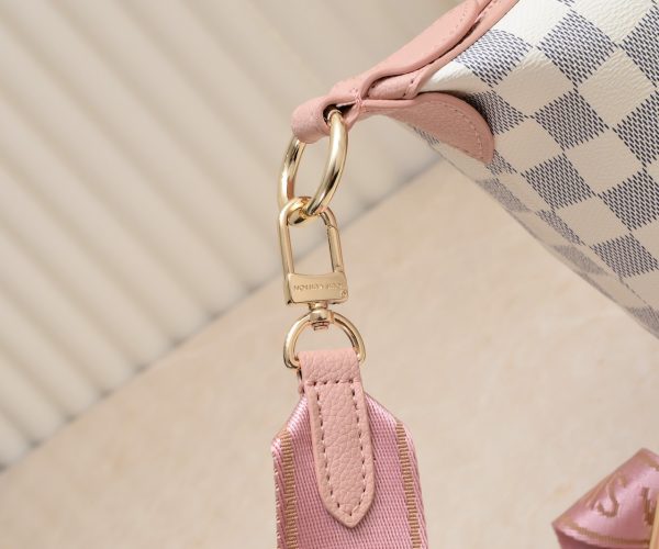 LOUIS VUITTON TOTE BAG DAMIER AZUR PINK 26CM