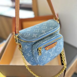 LOUIS VUITTON MINI BUMBAG MONOGRAM DENIM SKY BLUE 18CM M83353