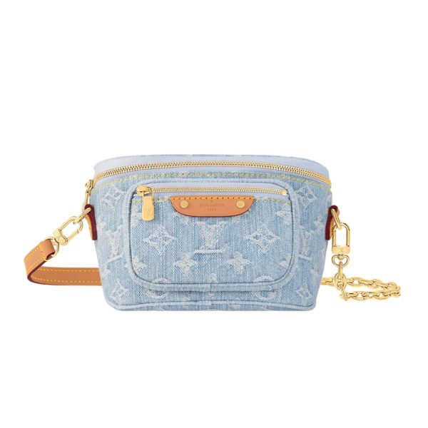 LOUIS VUITTON MINI BUMBAG MONOGRAM DENIM SKY BLUE 18CM M83353