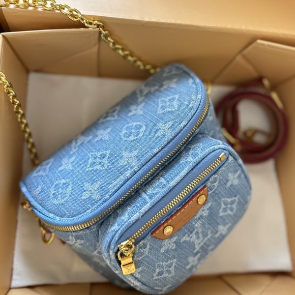 LOUIS VUITTON MINI BUMBAG MONOGRAM DENIM SKY BLUE 18CM M83353