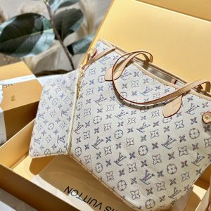 LOUIS VUITTON NEVERFULL MM MONOGRAM JACQUARD FABRIC MULTICOLOR BEIGE 32CM M24905