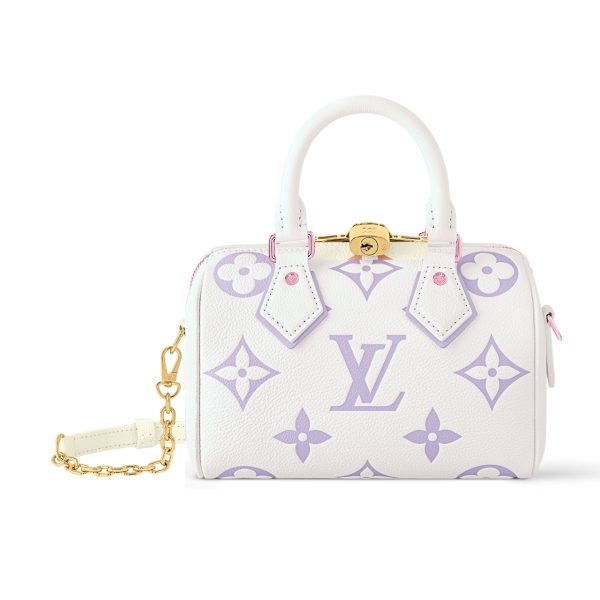 LOUIS VUITTON SPEEDY BANDOULIÈRE 20 WHITE AND PALE LAVENDER 20CM