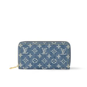 LOUIS VUITTON ZIPPY WALLET MONOGRAM DENIM BLUE 19CM M82958