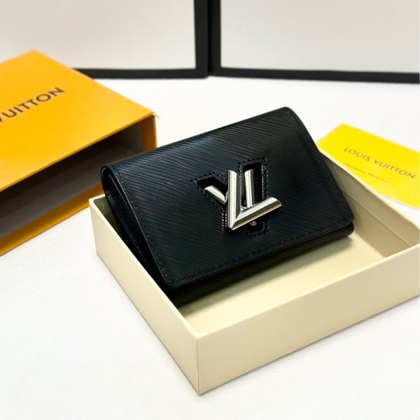 LOUIS VUITTON TWIST COMPACT WALLET BLACK 12CM M64414