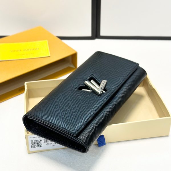 LOUIS VUITTON TWIST WALLET LEATHER BLACK 19CM M68309