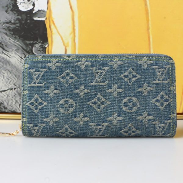 LOUIS VUITTON ZIPPY WALLET MONOGRAM DENIM BLUE 19CM M82958