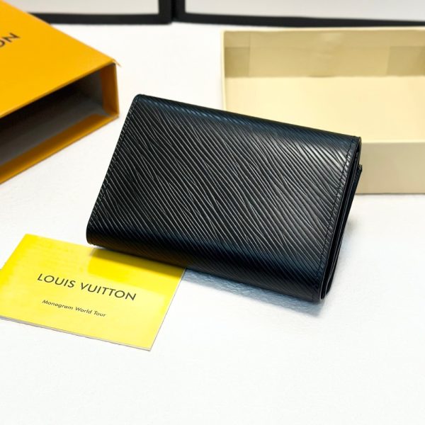 LOUIS VUITTON TWIST COMPACT WALLET BLACK 12CM M64414