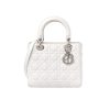 DIOR LADY BAG CANNAGE LAMBSKIN WHITE 20CM