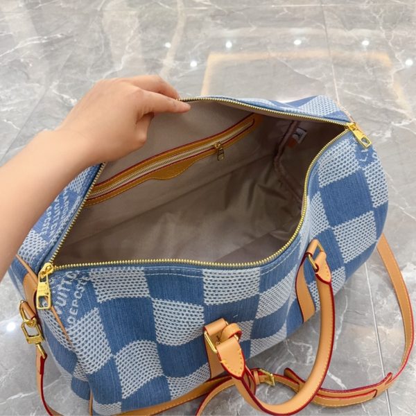 LOUIS VUITTON KEEPALL BANDOULIÈRE DENIM OTHER BLUE 45CM N40739