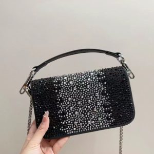 VALENTINO LOCO SMALL VLOGO SHOULDER BAG BLACK 20CM