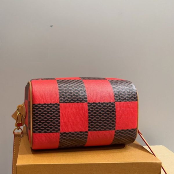 LOUIS VUITTON SPEEDY BANDOULIÈRE 20 DAMIER RED AND BLACK 20CM