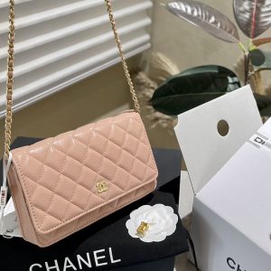 CHANEL WALLET ON CHAIN WOC PINK 19CM