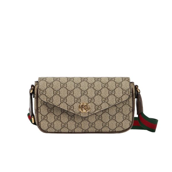 GUCCI OPHIDIA MINI BAG BROWN 22CM