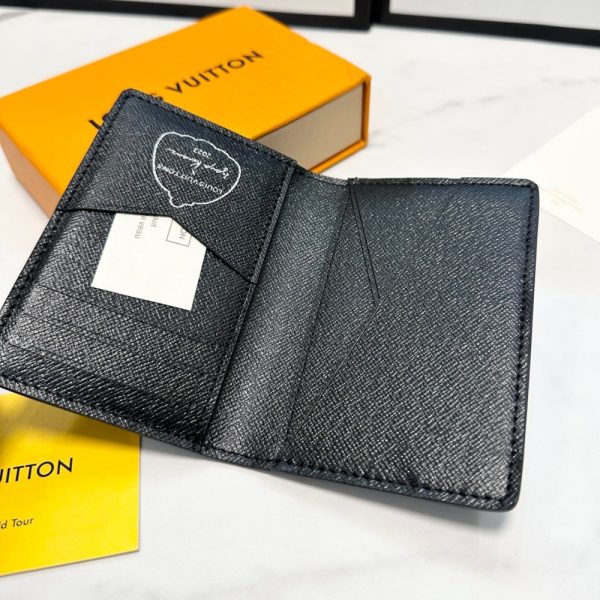 LOUIS VUITTON VERTICAL WALLET x YK PUMPKIN MONOGRAM ECLIPSE CARD HOLDER GREY 9CM