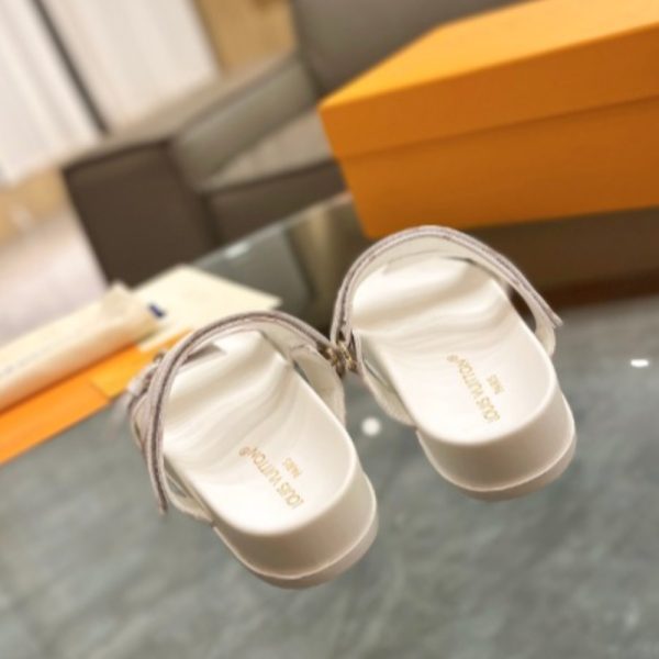 LOUIS VUITTON BOM DIA FLAT COMFORT MULE WHITE