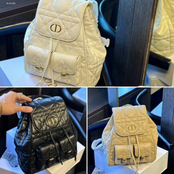 DIOR CARO LAMBSKIN BACKPACK BEIGE 25CM